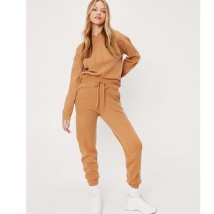 Nasty Gal Soft Knit Hoodie and Jogger Set